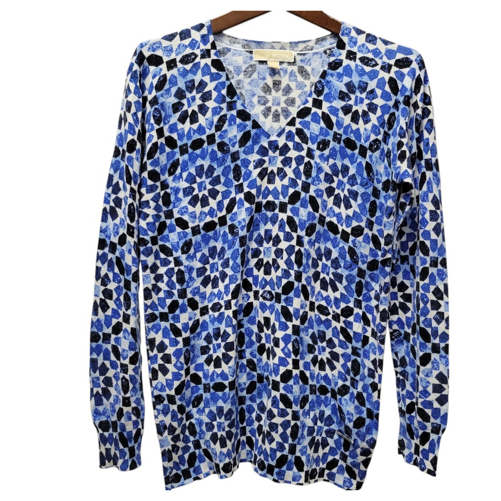 Michael Kors Long-Sleeves Cotton Rayon Top Size Medium Women Excellent Condition
